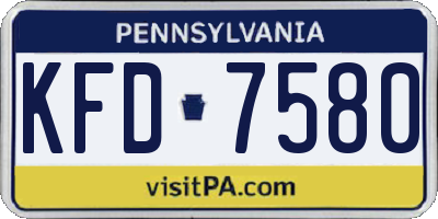 PA license plate KFD7580