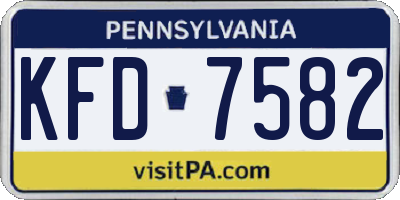 PA license plate KFD7582