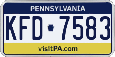 PA license plate KFD7583