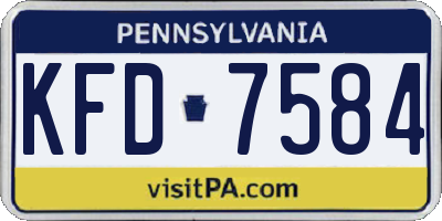 PA license plate KFD7584