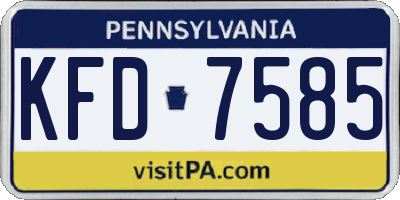 PA license plate KFD7585