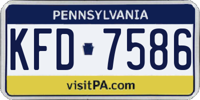 PA license plate KFD7586