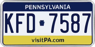 PA license plate KFD7587