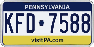 PA license plate KFD7588