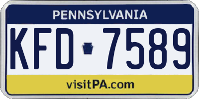 PA license plate KFD7589