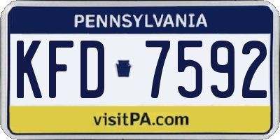PA license plate KFD7592