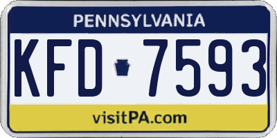 PA license plate KFD7593