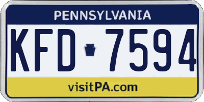 PA license plate KFD7594