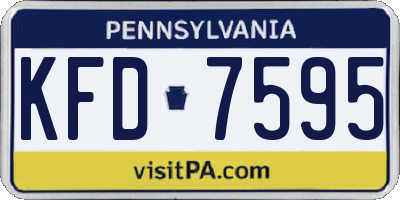 PA license plate KFD7595