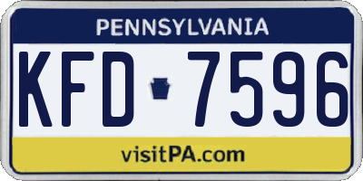 PA license plate KFD7596