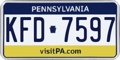PA license plate KFD7597
