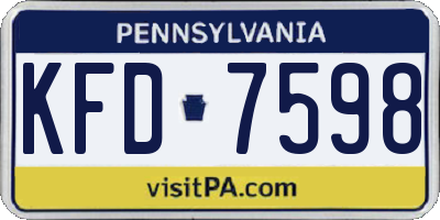 PA license plate KFD7598