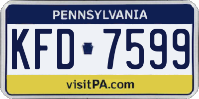PA license plate KFD7599