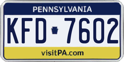 PA license plate KFD7602