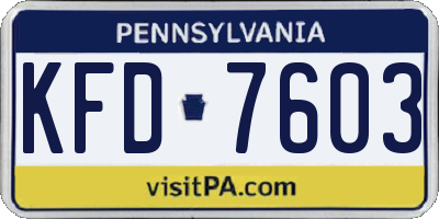 PA license plate KFD7603