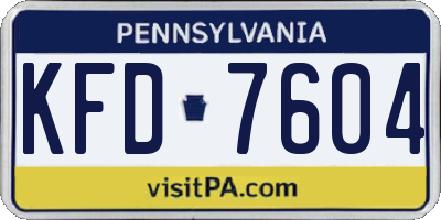 PA license plate KFD7604