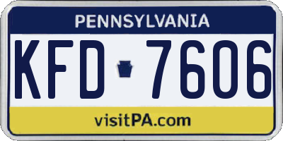 PA license plate KFD7606