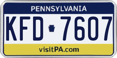 PA license plate KFD7607