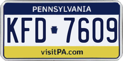 PA license plate KFD7609