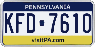 PA license plate KFD7610