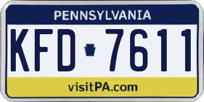 PA license plate KFD7611