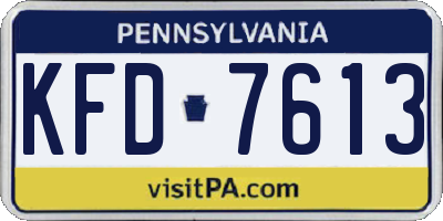 PA license plate KFD7613