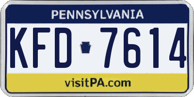 PA license plate KFD7614