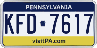 PA license plate KFD7617