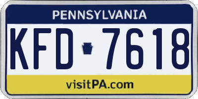 PA license plate KFD7618