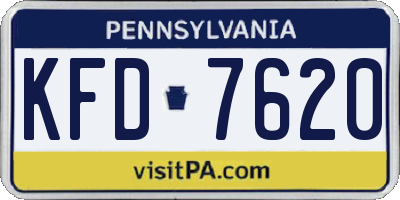 PA license plate KFD7620