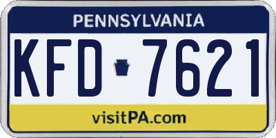 PA license plate KFD7621