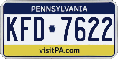 PA license plate KFD7622