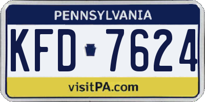 PA license plate KFD7624
