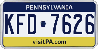 PA license plate KFD7626