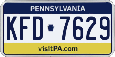 PA license plate KFD7629