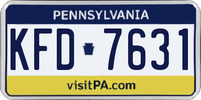 PA license plate KFD7631