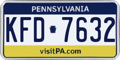 PA license plate KFD7632