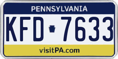 PA license plate KFD7633
