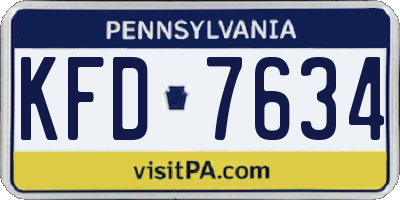 PA license plate KFD7634