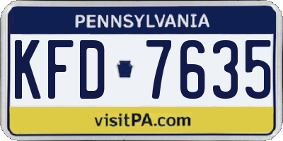 PA license plate KFD7635