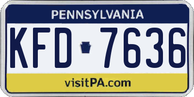 PA license plate KFD7636