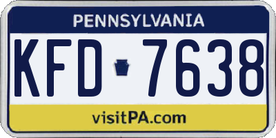 PA license plate KFD7638