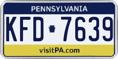 PA license plate KFD7639