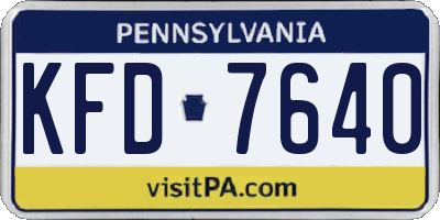 PA license plate KFD7640