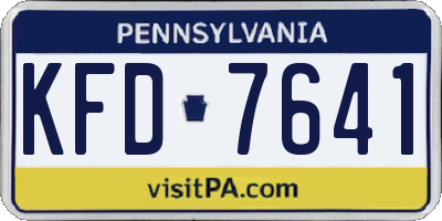 PA license plate KFD7641