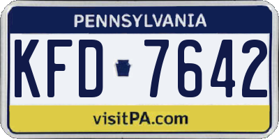 PA license plate KFD7642