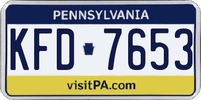 PA license plate KFD7653