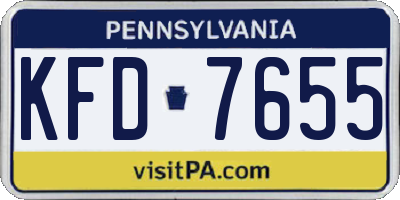 PA license plate KFD7655