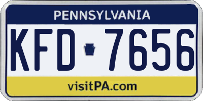 PA license plate KFD7656