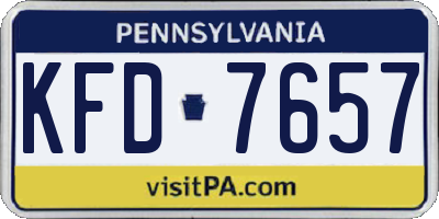 PA license plate KFD7657